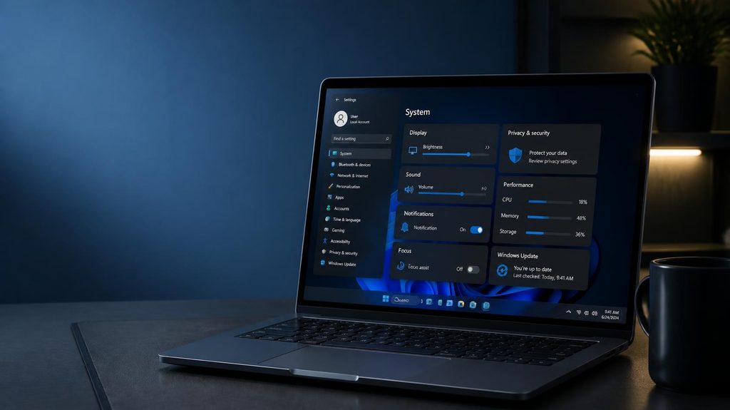 Windows 11 system privacy performance and update settings